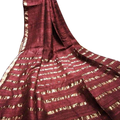 Pure Tussar Ghicha Zari Silk Sivori Dye Sarees