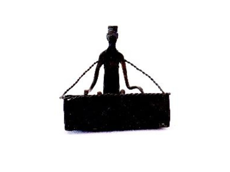 Wrought Iron Tribal Man Sitting with Card Holder