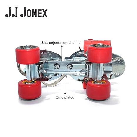 JJ JONEX Deluxe with Brake Adjustable Quad Roller Skates Suitable for Age Group 6 -15 Years (MYC)