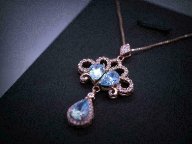 Aquamarine Vintage Pendant Necklace