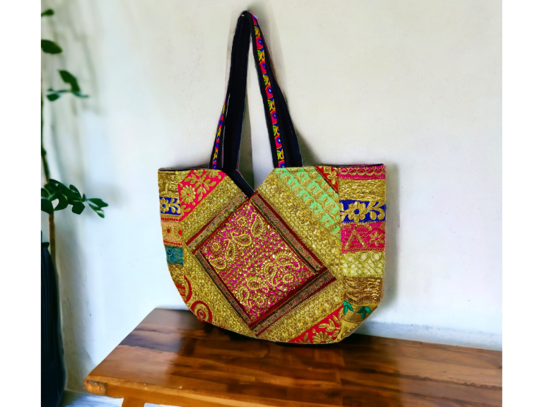  Handmade Patch Work Large Multicolor Tote Bag HB - 7006