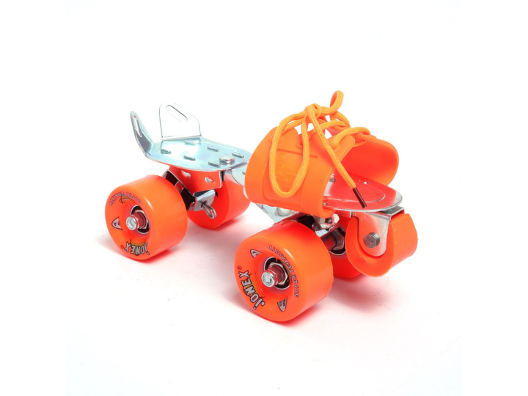 JJ JONEX Super Tenacity with Brake Adjustable Quad Roller Skates Suitable for Age Group 6-15 Years Old (Orange)