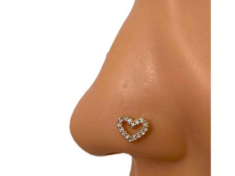 Diamond Heart Nose Ring