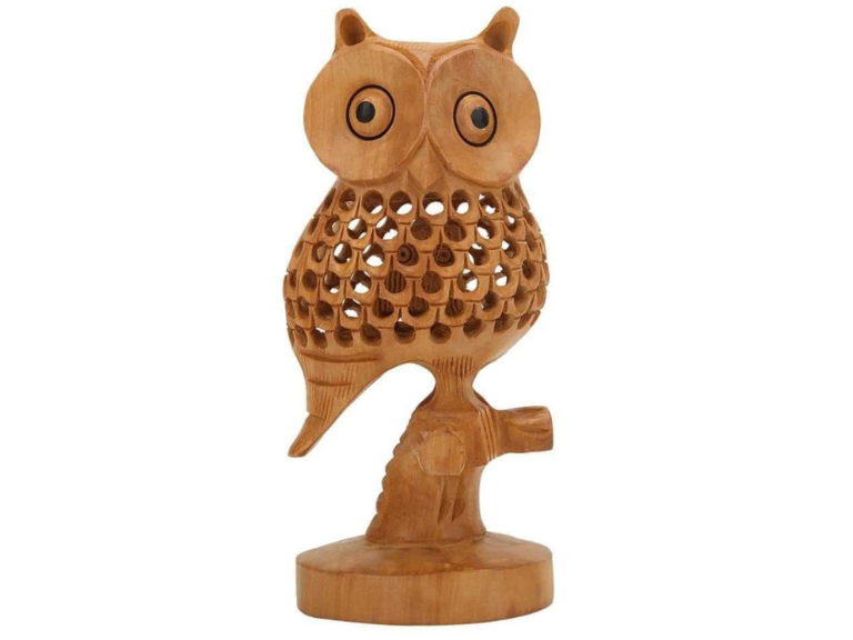 Wooden Owl Sculpture 