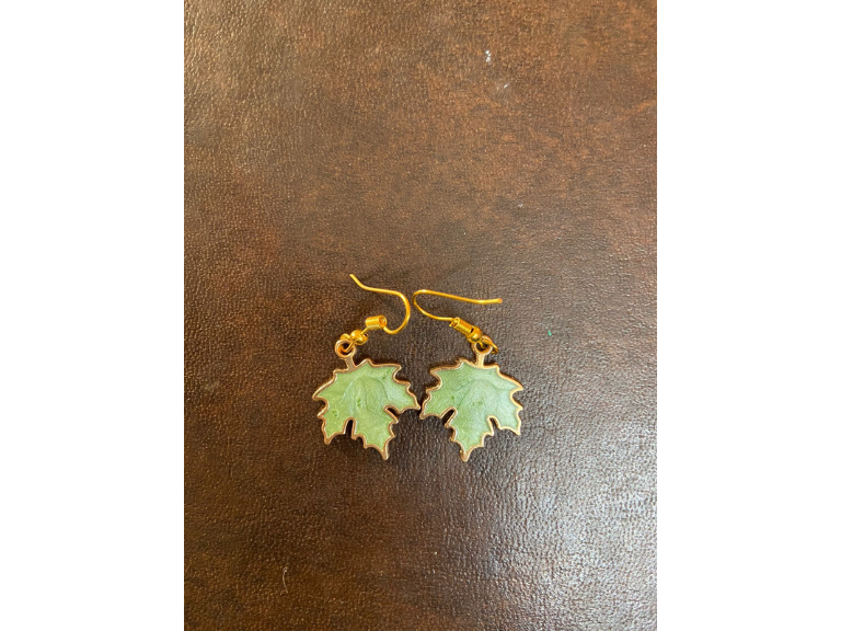 Green Leaf of Peace Earrings 